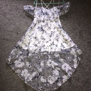 Gray and White High Low Dress🤍